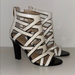 Strappy White High-Heel Sandal